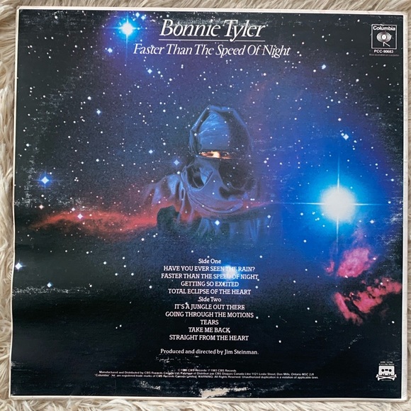 Bonnie Tyler Faster Than The Speed of Night LP - Picture 2 of 6